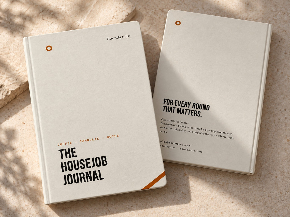 The Housejob Journal, front and back covers side by side in sunlight