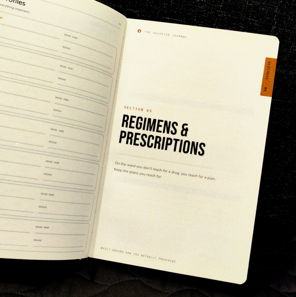 The Housejob Journal opened at the Regimens and Prescriptions divider